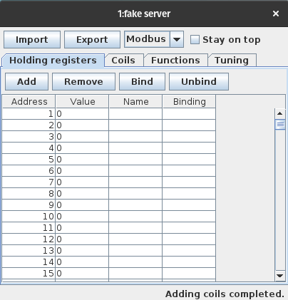 fake server registers setup