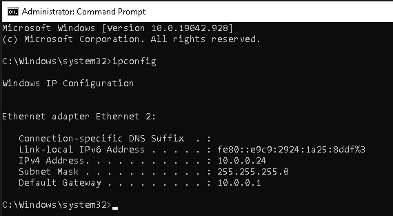 windows ipconfig